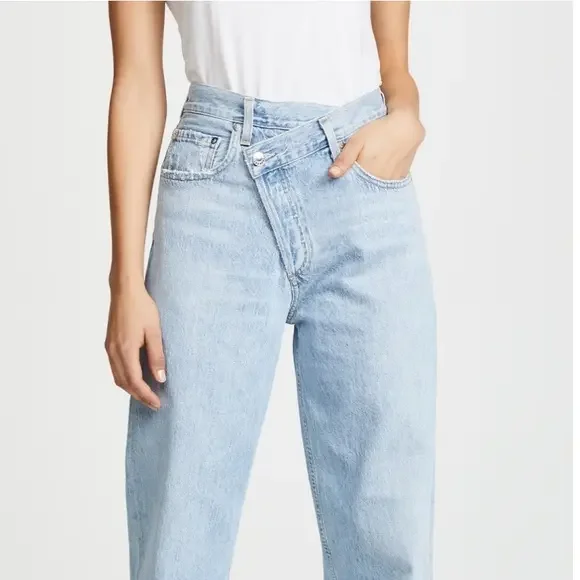 AGOLDE Criss Cross Upsized Jeans size 25 Straight‎ Leg High Rise - Picture 4 of 12